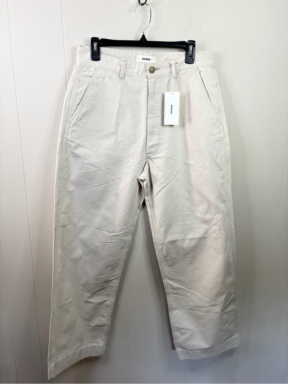 Buck Mason high desert canvas straight leg pants size 31 new flaw